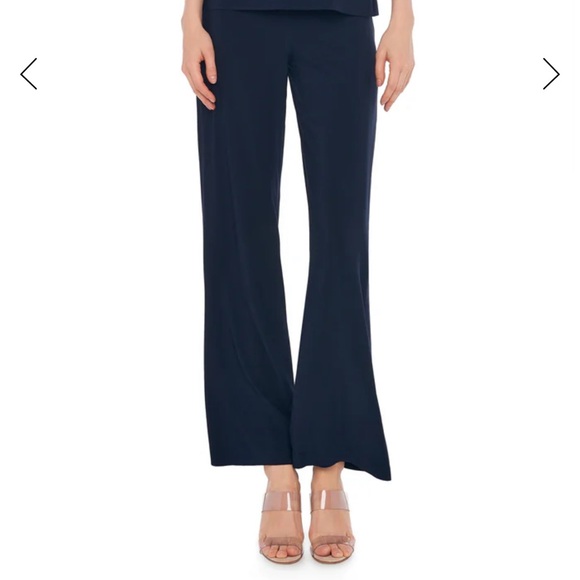 Norma Kamali Pants - Norma Kamali High-Waist Straight Leg Pant in Midnight Blue